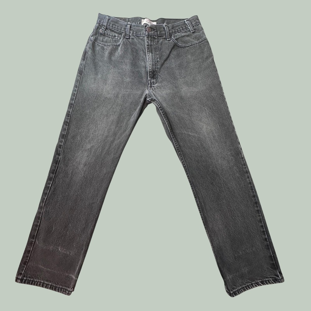 Vintage Levi's Signature Jeans Mens 38x32 (35x30) Regular Fit Black Faded Denim